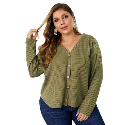 New Women's Knit Shirt Plus Size Cardigan