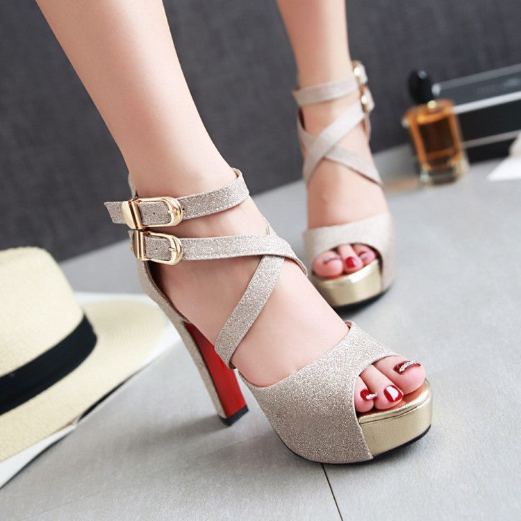 Women's Waterproof Platform High Heels Sandals