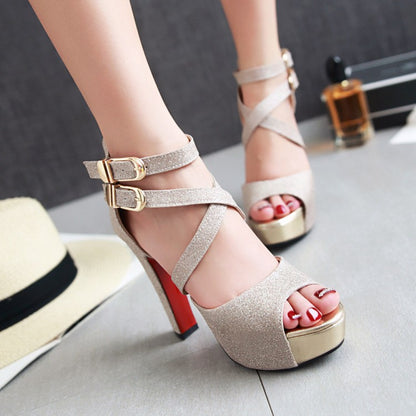 Women's Waterproof Platform High Heels Sandals
