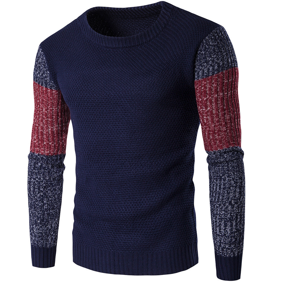 Fashionable Color-Matched Sweater for Men
