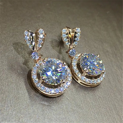 Elegant Heart-Shaped Zirconia Earrings for Women