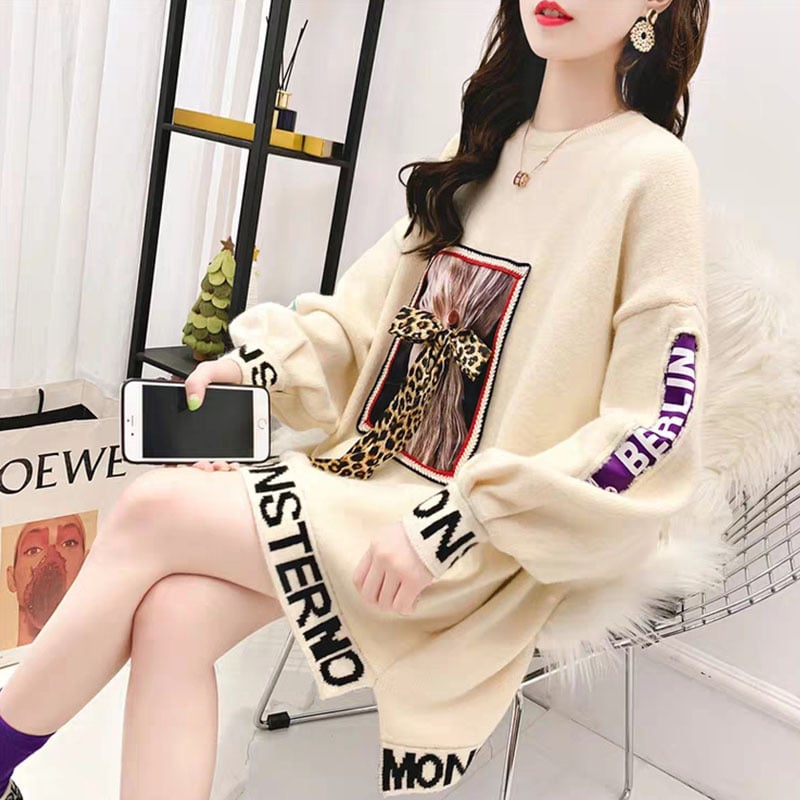 Women's Loose Lazy Style Pullover Sweater Top