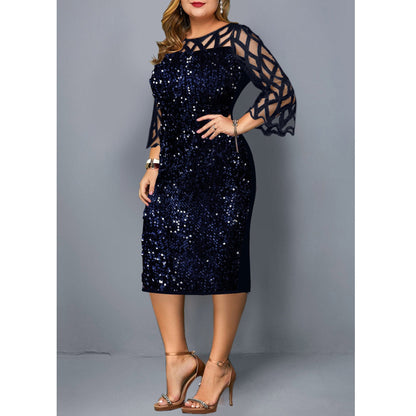 Plus Size Sequin Dress for Birthday Celebrations