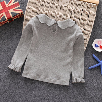 Cute Doll Collar Long Sleeve Top for Girls