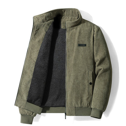 Men's Thickened Corduroy Lamb Coat - Plus Size Winter Jacket