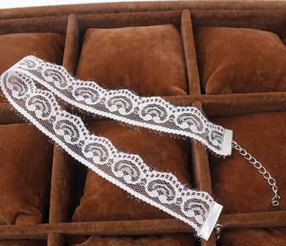 Lace Smiley Heart Choker Necklace