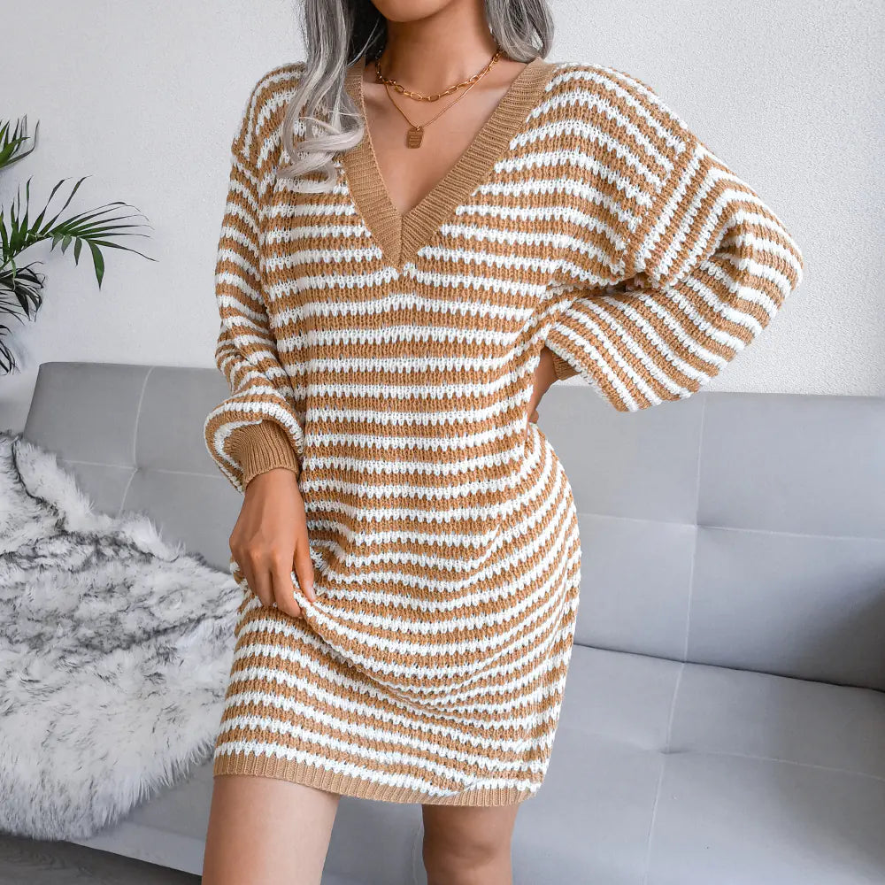 Stylish Striped Knit Dress
