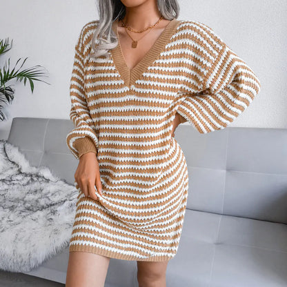 Stylish Striped Knit Dress