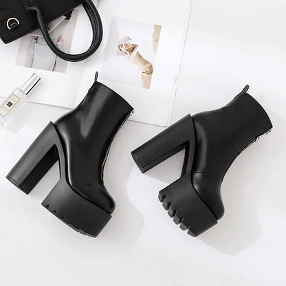 Women's Chunky Heels, Martin Boots, Waterproof Pumps