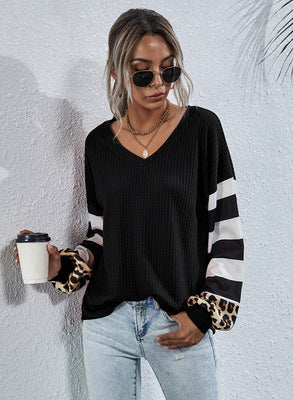 Women's Striped Long Sleeve T-Shirt for Fall/Winter