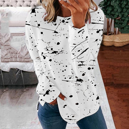 Trendy Graffiti Print Plus Size Long Sleeve Sweatshirt