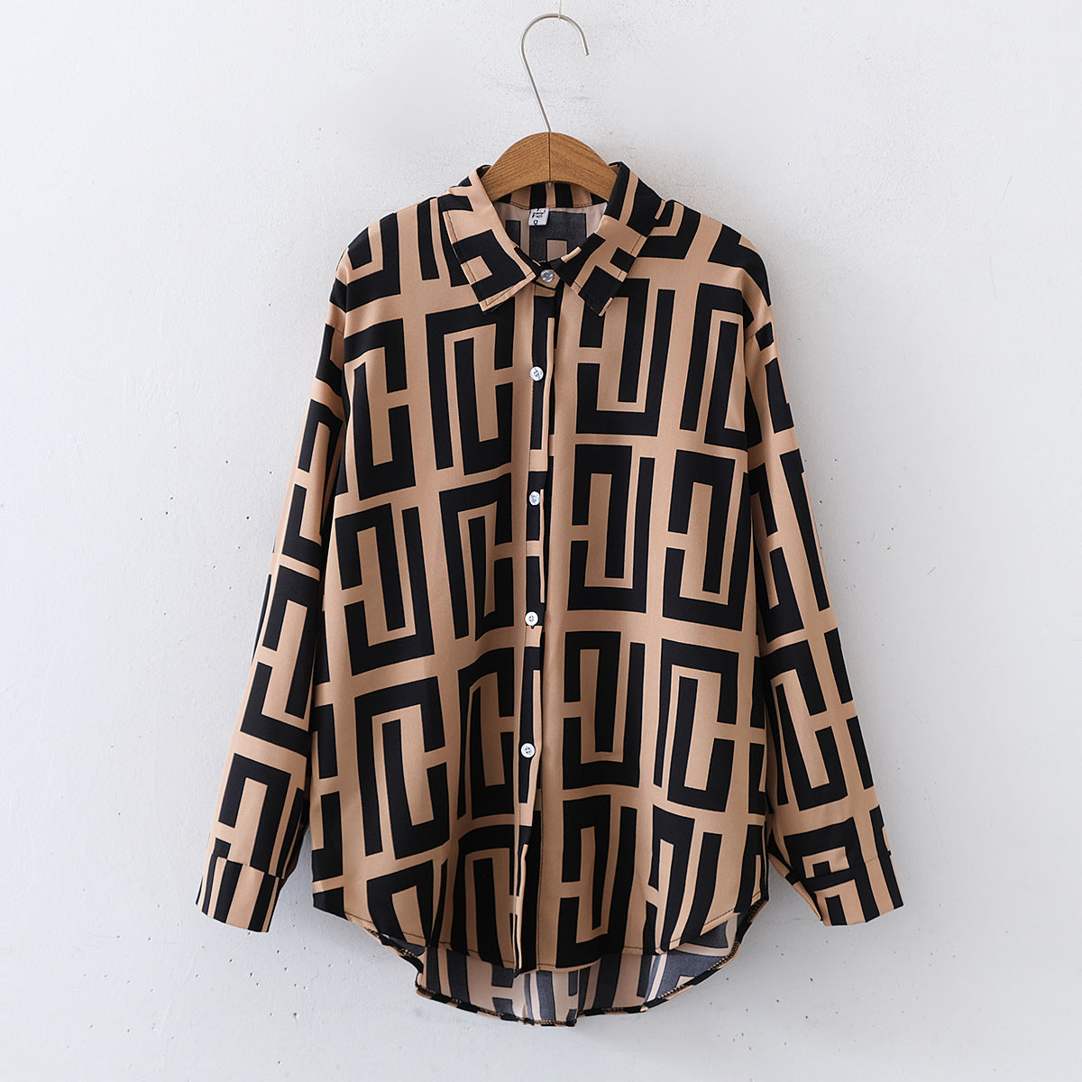 Fashion Floral Print Loose Long Sleeve Shirt for Women