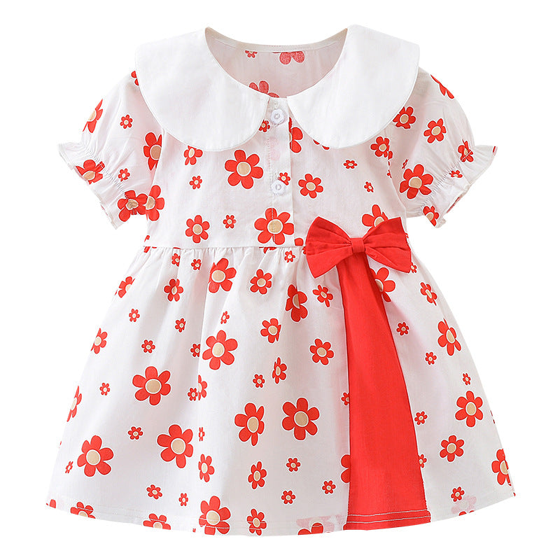 Girls' Short Sleeve Cotton Dress New Style