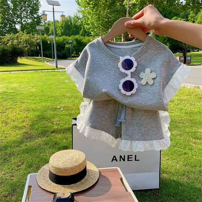 Girls Cotton Short Sleeve Shorts Set  Style