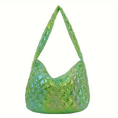 Large Space Print Cloud Pleated Women's Tote Bag