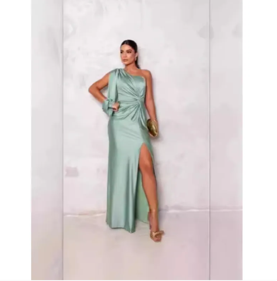 Elegant Waist-Tie Slim Fit Maxi Dress