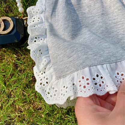 Girls Cotton Short Sleeve Shorts Set  Style
