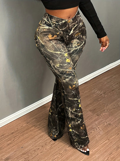 Plus-size Women's Printed Trousers