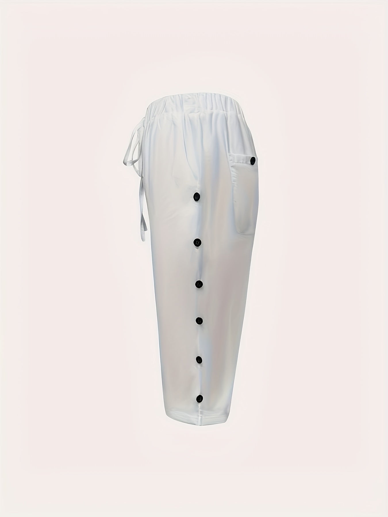 Plus Size Women's Casual Button Pants with Pockets