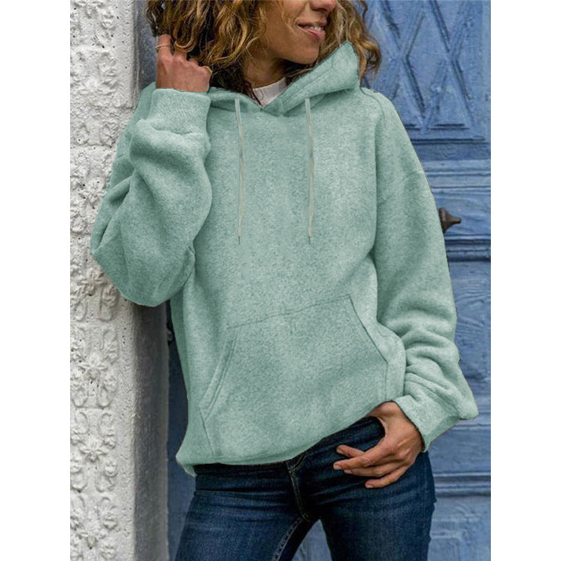 Loose Fit Women's Solid Crew Neck Sweater