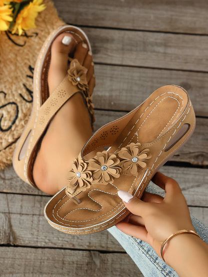Floral Platform Flip-Flops for Women