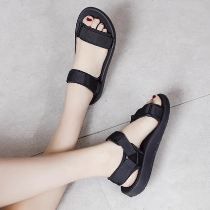 Women's 2019 Fashionable Flat Sandals with Velcro