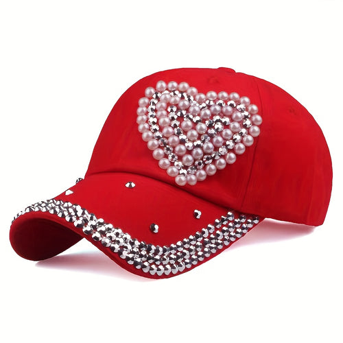 Women's Sparkling Heart-Shaped  Rhinestone Hat
