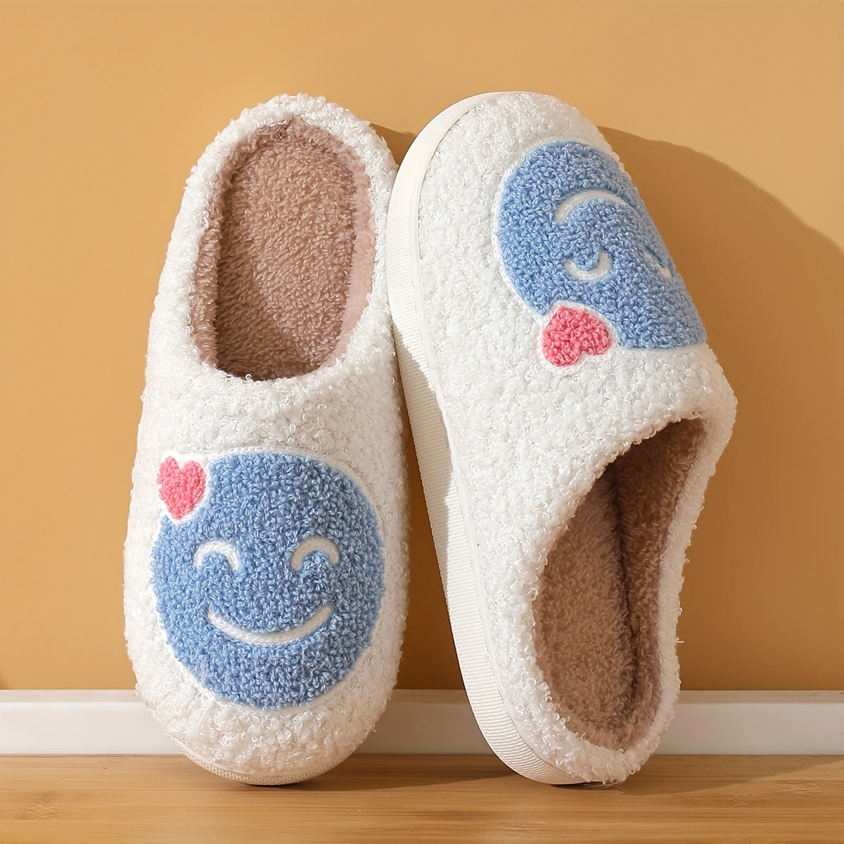 Women's Slip-On House Shoes - Cozy Indoor Slippers with joyful Faces
