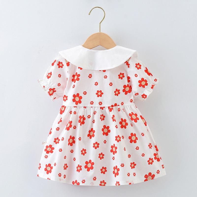 Girls' Short Sleeve Cotton Dress New Style