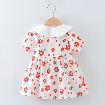 Girls' Short Sleeve Cotton Dress New Style