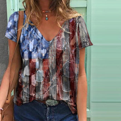 Plus Size Women's Casual V-Neck T-Shirt