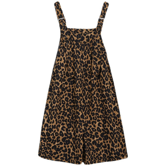Plus Size Women's Leopard Print Overalls