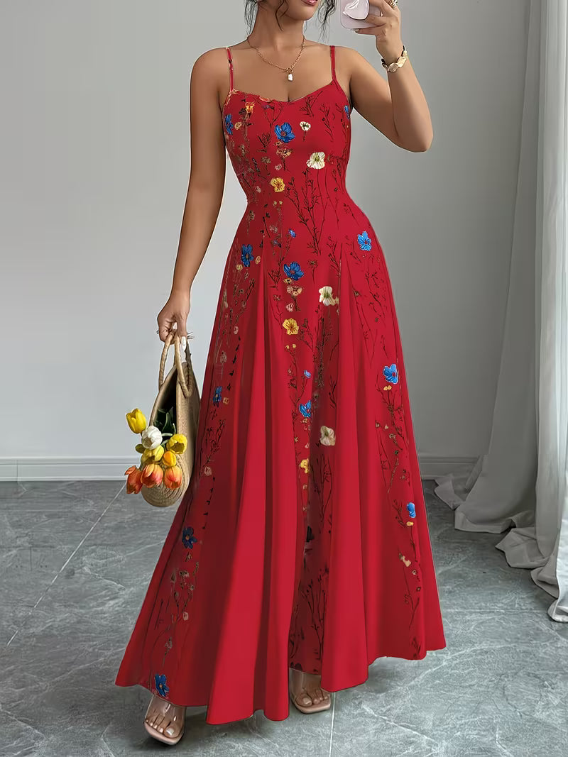 Romantic Floral Maxi Dress French Spring Elegance