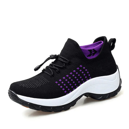 1855 Women's Knit Sneakers with Thick Wedge Sole
