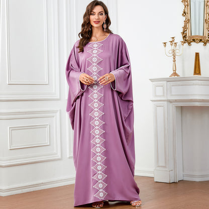 Plus Size Women's Dress with Batwing Sleeves