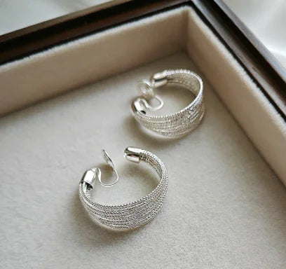 925 Silver Fashionable Multi-String Earrings