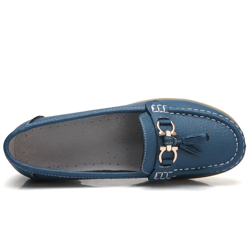 Casual Flat Shoes for Women - Genuine Leather