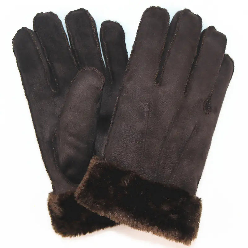 Unisex Faux Rabbit Fur Lined Winter Gloves
