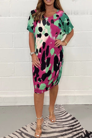 Summer Plus Size Floral Casual Dress for Women