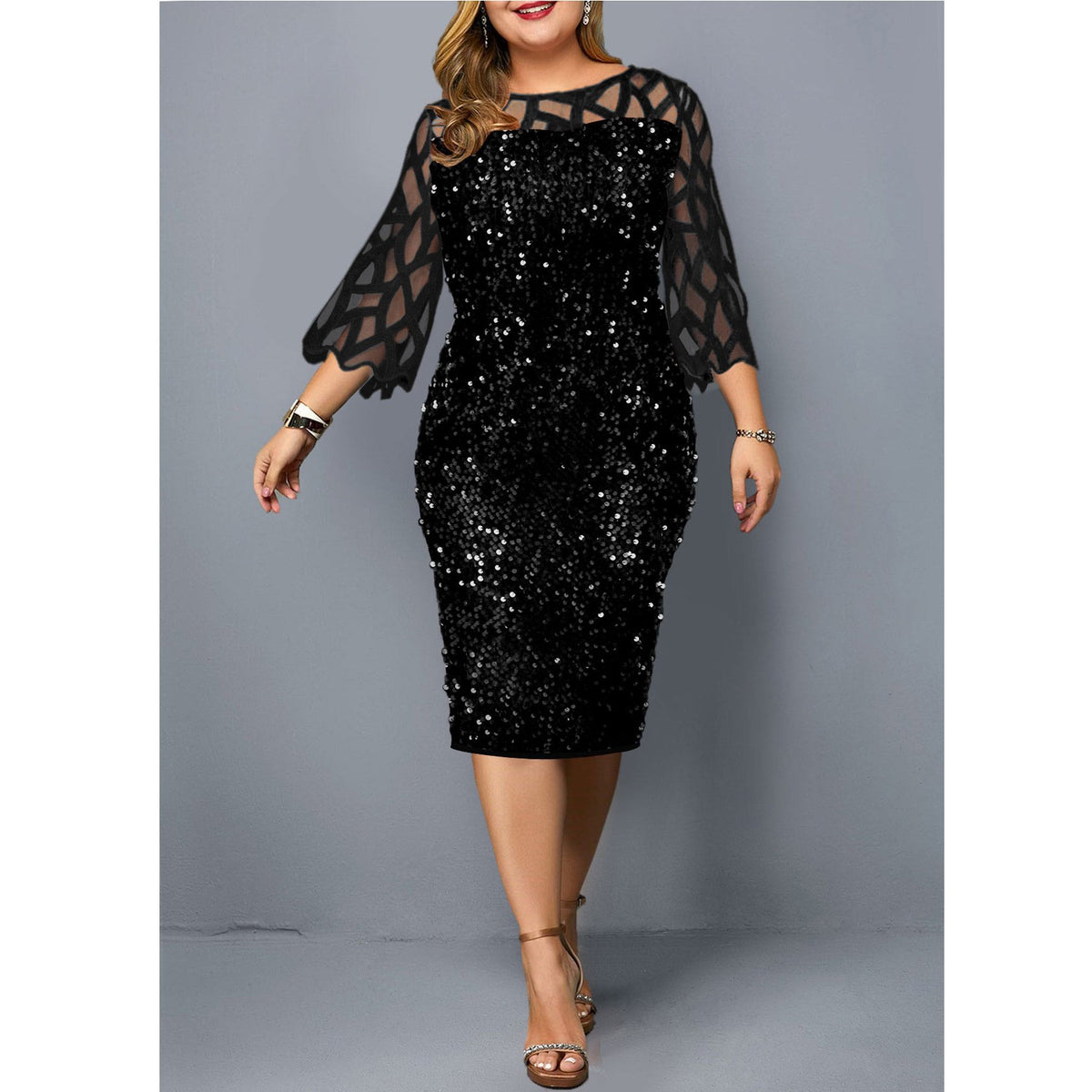 Plus Size Sequin Dress for Birthday Celebrations