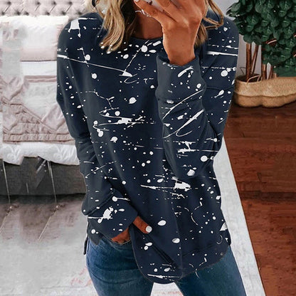 Trendy Graffiti Print Plus Size Long Sleeve Sweatshirt