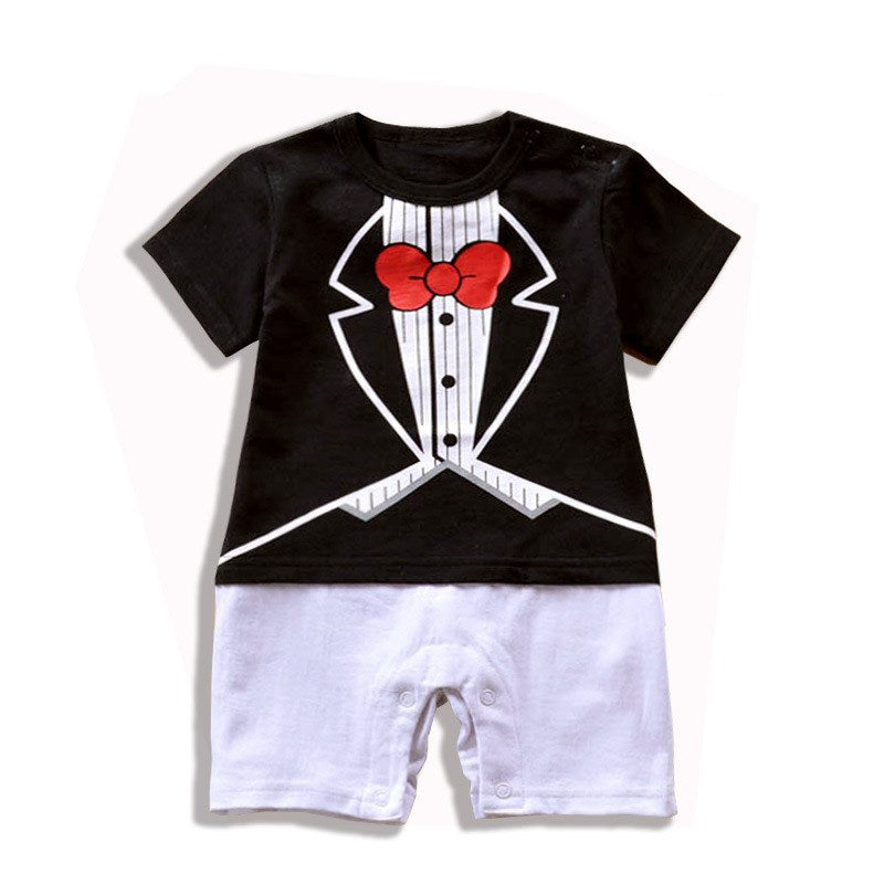 Baby Boy Short Sleeve Romper Gentleman's Outfit