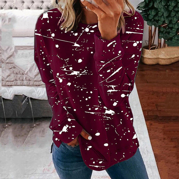 Trendy Graffiti Print Plus Size Long Sleeve Sweatshirt
