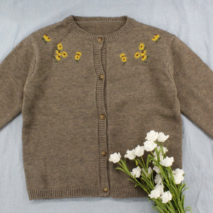 Fashionable Knitted Sweater Jacket for Girls