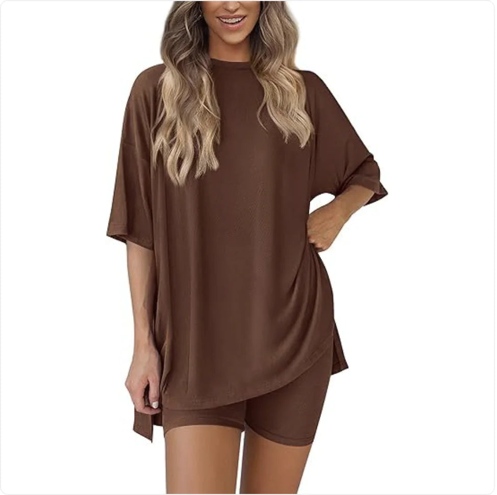 Casual Solid Color Two-Piece Outfit