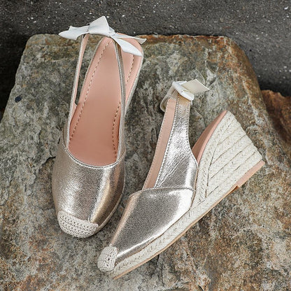 New Summer Wedge Bow High-Heeled Sandals