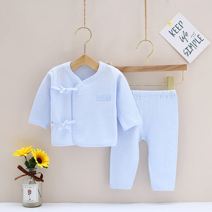Pure Cotton Long Sleeve Baby Kimono Set for Newborns