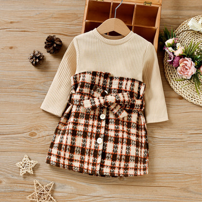Girls Baby Plaid Two-Piece Dress