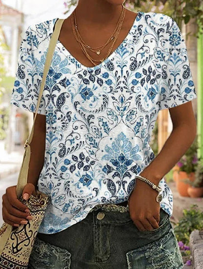 Plus Size Women's Casual V-Neck T-Shirt