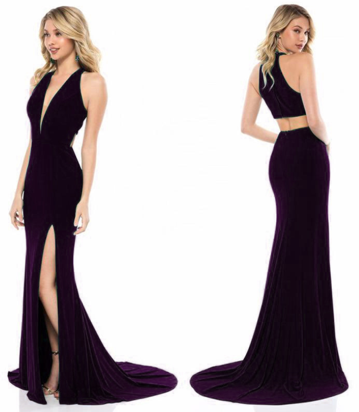 Women's V-Neck Sleeveless Long Dress Gown
